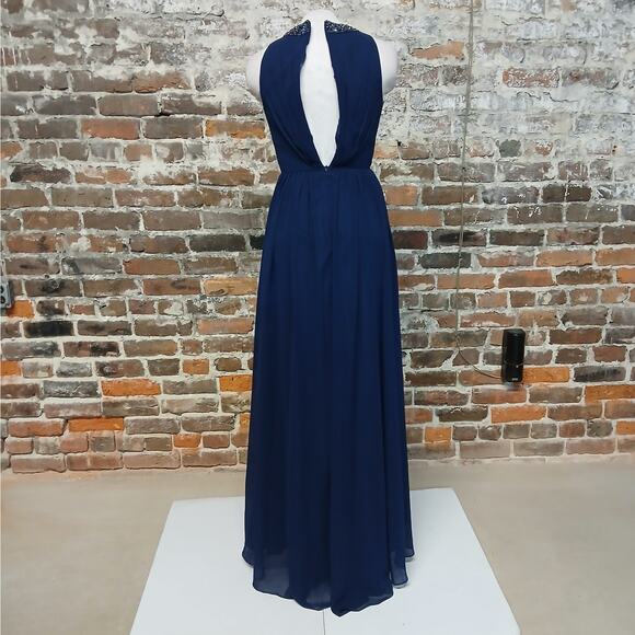 Mac Duggal Ieena Formal Evening Gown Size 2 Blue Dress Wedding Party Bridesmaid - Picture 8 of 12